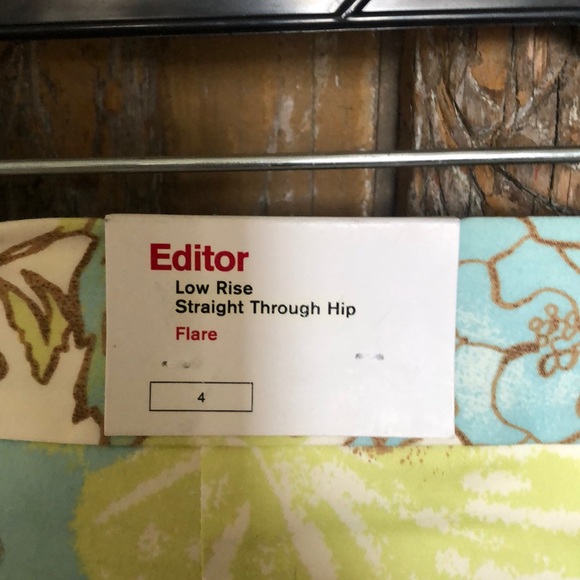 EXPRESS DESIGN STUDIO EDITOR PANTS FLORAL 4 Flare - Picture 6 of 8